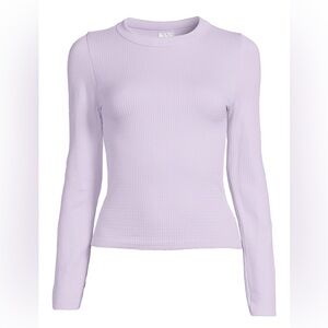 Light Purple Long Sleeve Waffle Tee, Size XL